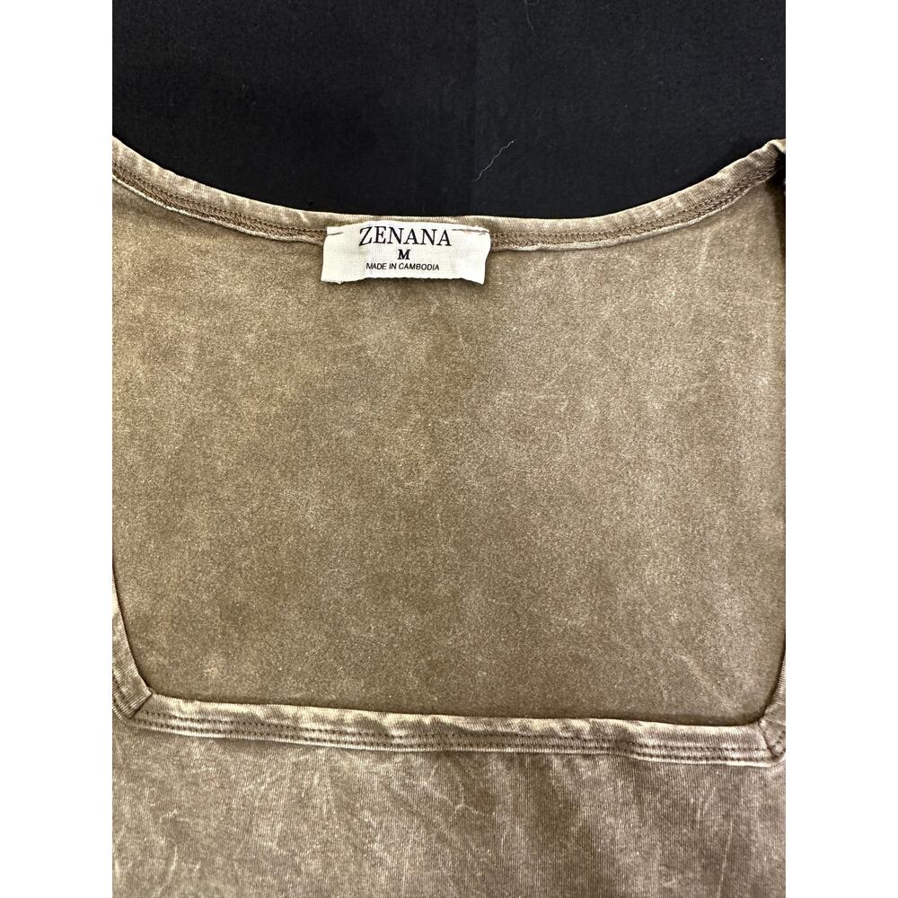 Zenana Washed Square Neck Cropped Tank Top – Size M – NWT Fall, BTS Layering - Picture 4 of 8